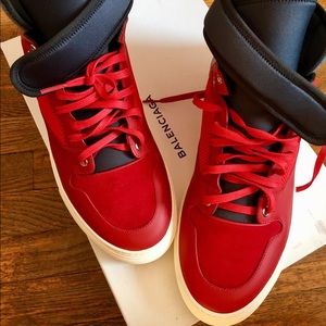 💯Auth Balenciaga High Top Sneakers Red Size 42